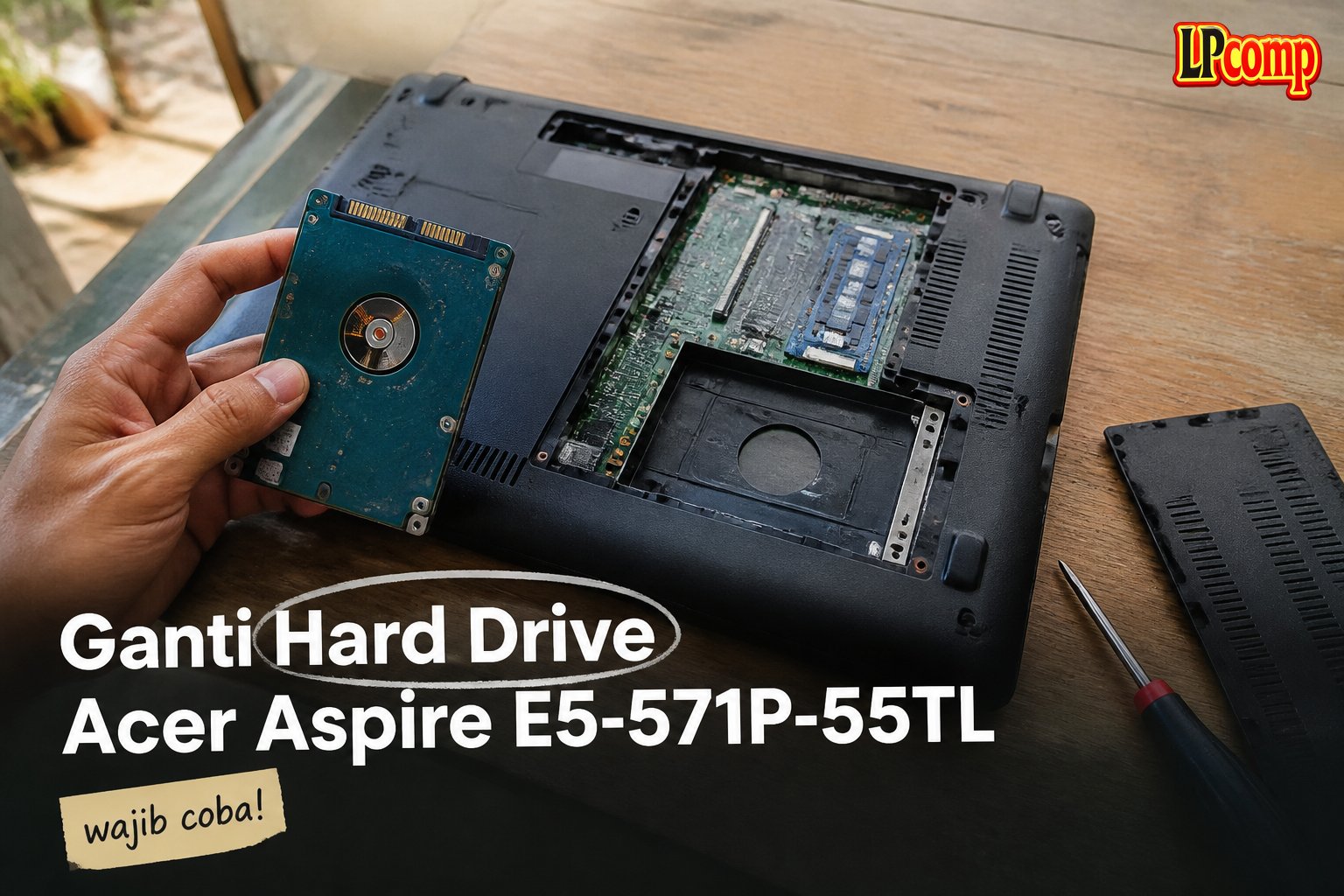 Ganti Hard Drive Acer Aspire E5-571P-55TL