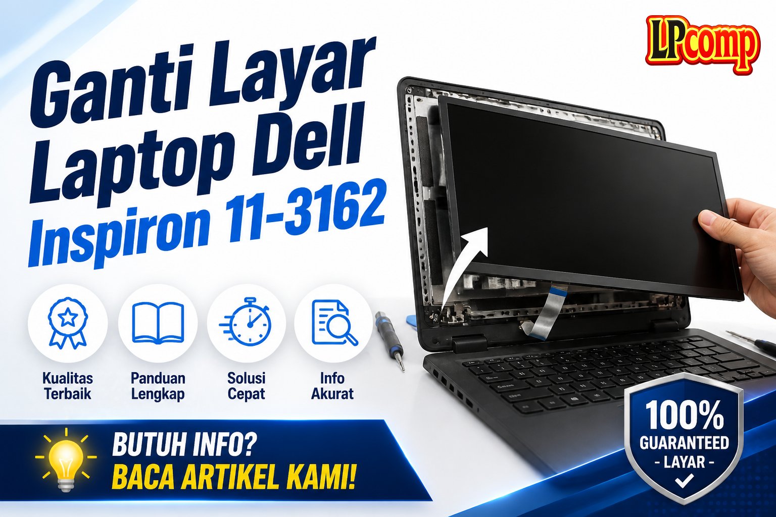 Ganti Layar Laptop Dell Inspiron 11-3162