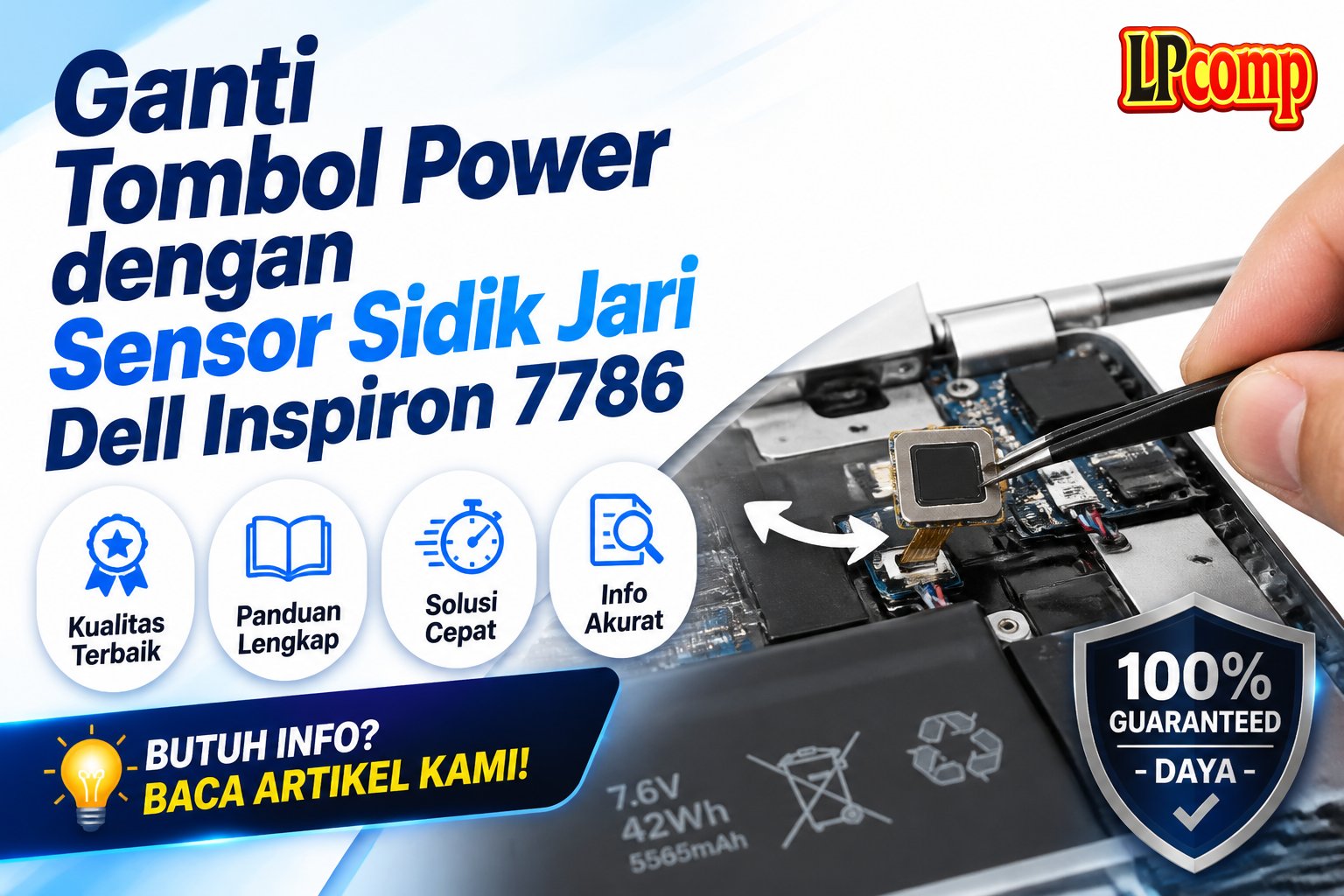 Ganti Tombol Power dengan Sensor Sidik Jari Dell Inspiron 7786