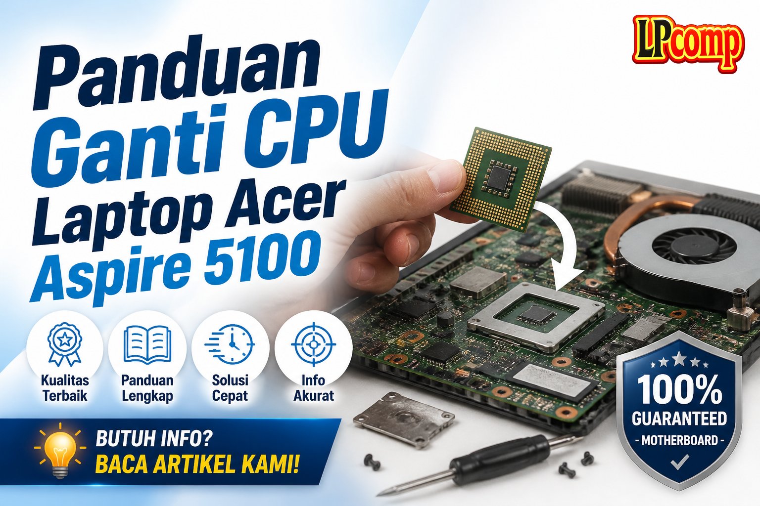 Panduan Ganti CPU Laptop Acer Aspire 5100
