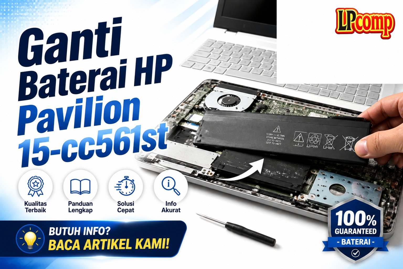 Ganti Baterai HP Pavilion 15-cc561st