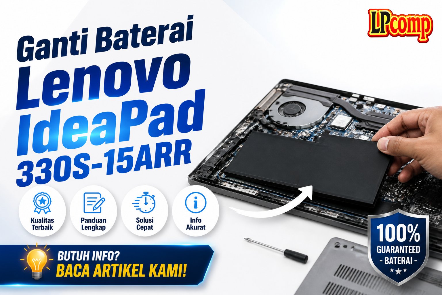 Ganti Baterai Lenovo IdeaPad 330S-15ARR