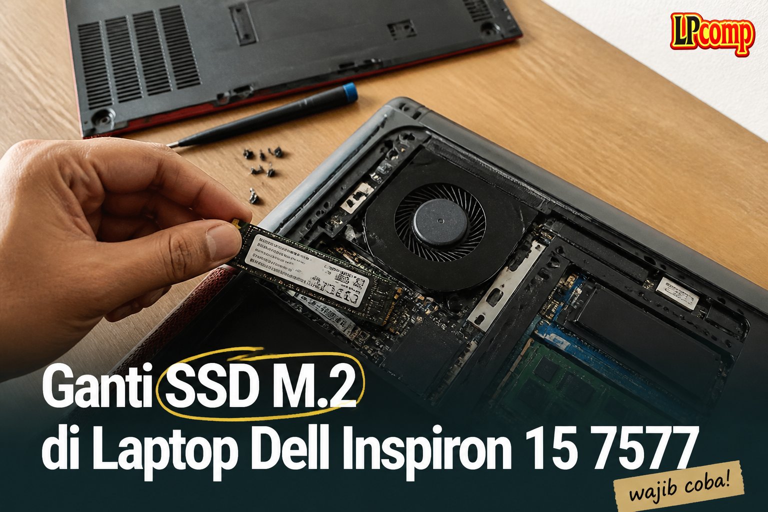 Ganti SSD M.2 di Laptop Dell Inspiron 15 7577
