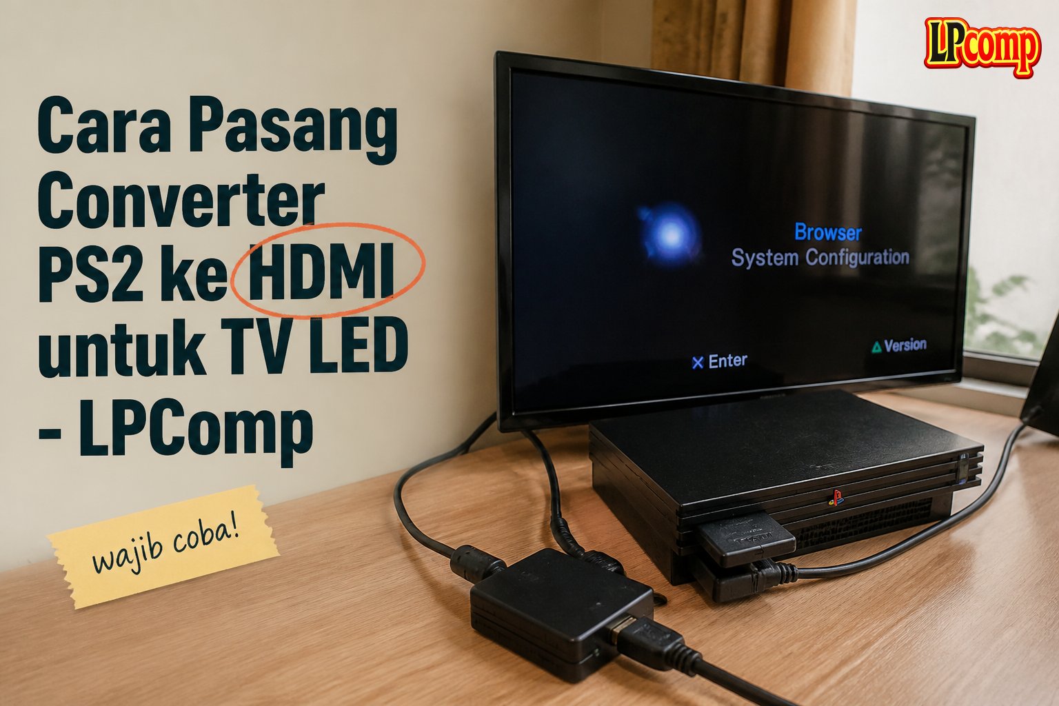 Cara Pasang Converter PS2 ke HDMI untuk TV LED - LPComp