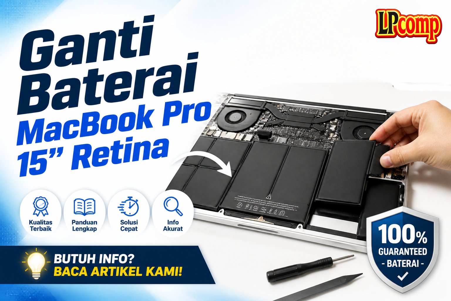 Ganti Baterai MacBook Pro 15" Retina