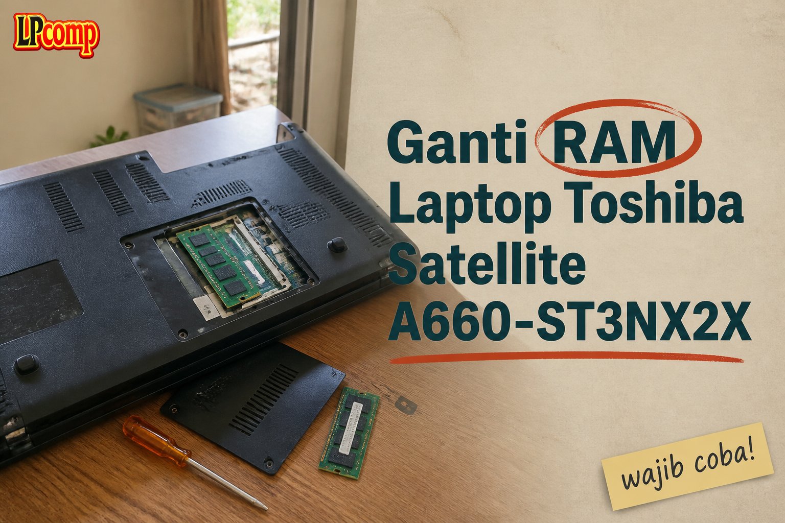Ganti RAM Laptop Toshiba Satellite A660-ST3NX2X