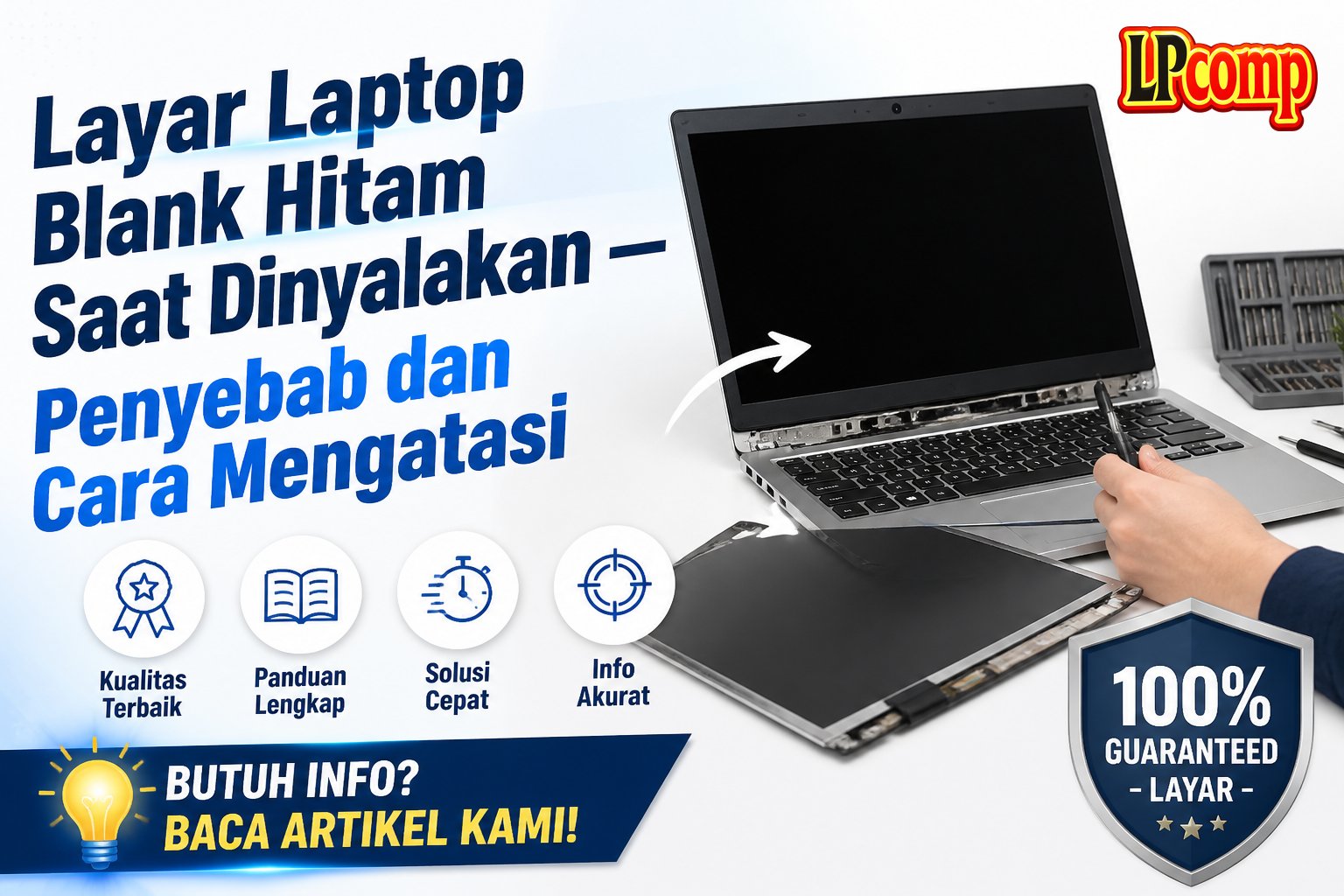 Layar Laptop Blank Hitam Saat Dinyalakan — Penyebab dan Cara Mengatasi