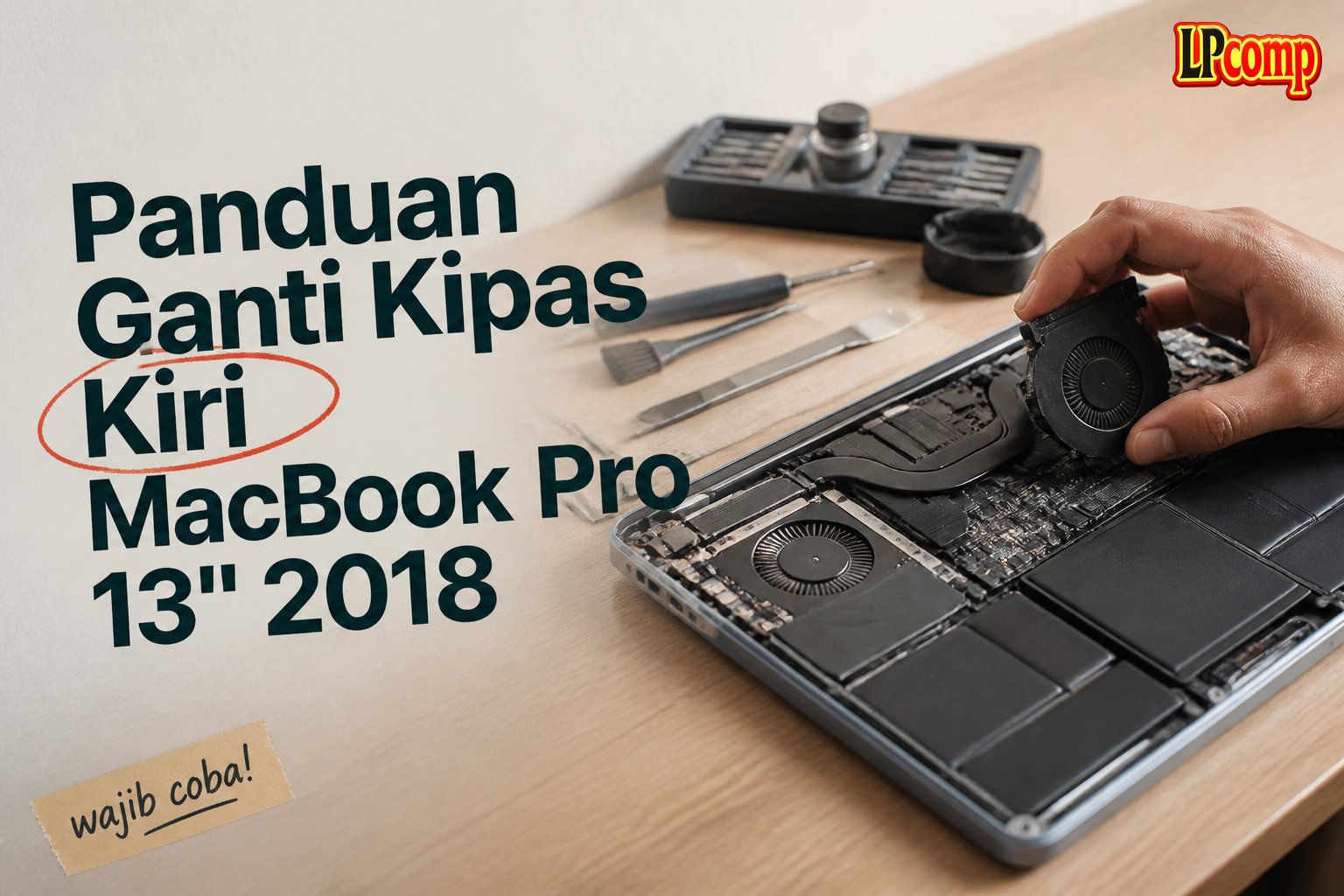Panduan Ganti Kipas Kiri MacBook Pro 13" 2018