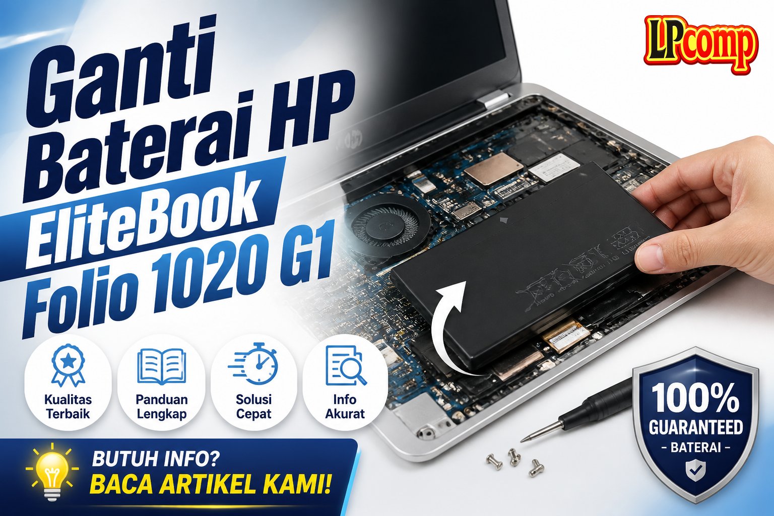 Ganti Baterai HP EliteBook Folio 1020 G1