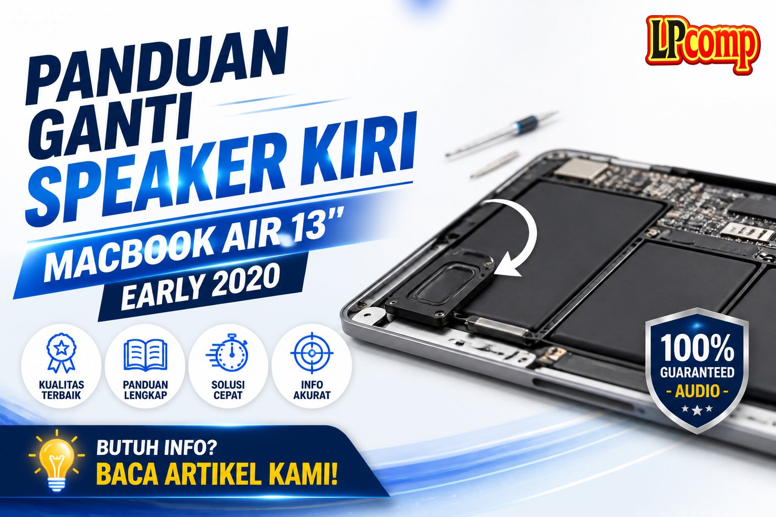 Panduan Ganti Speaker Kiri MacBook Air 13" Early 2020