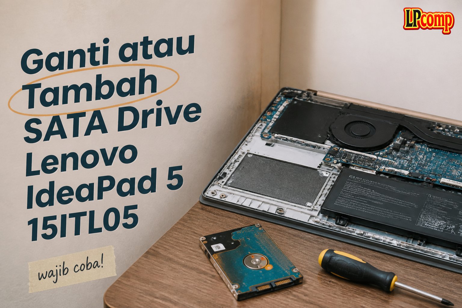 Ganti atau Tambah SATA Drive Lenovo IdeaPad 5 15ITL05