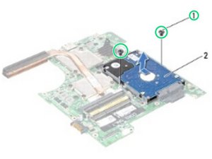 Langkah 8 — Pasang Screws untuk Mengunci Hard Drive