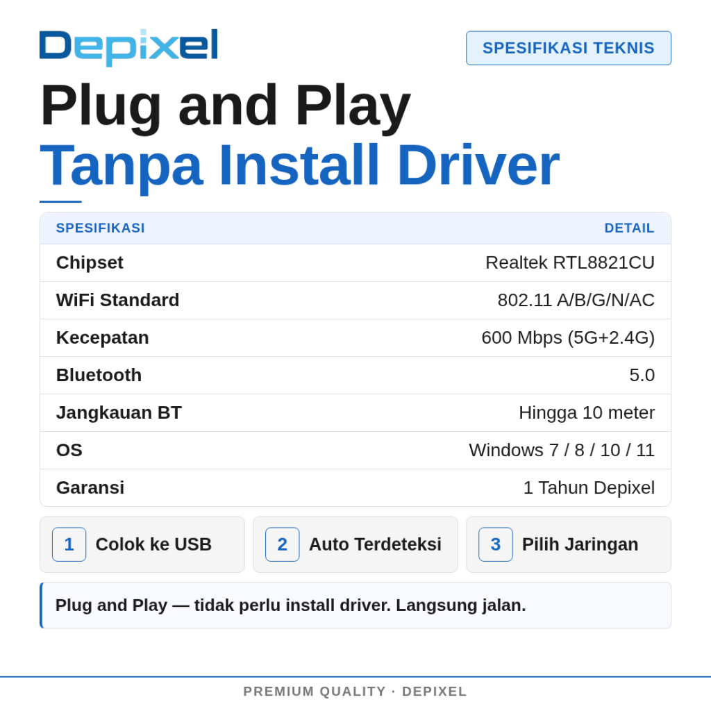 Dual band 5GHz 2.4GHz wireless dongle adapter