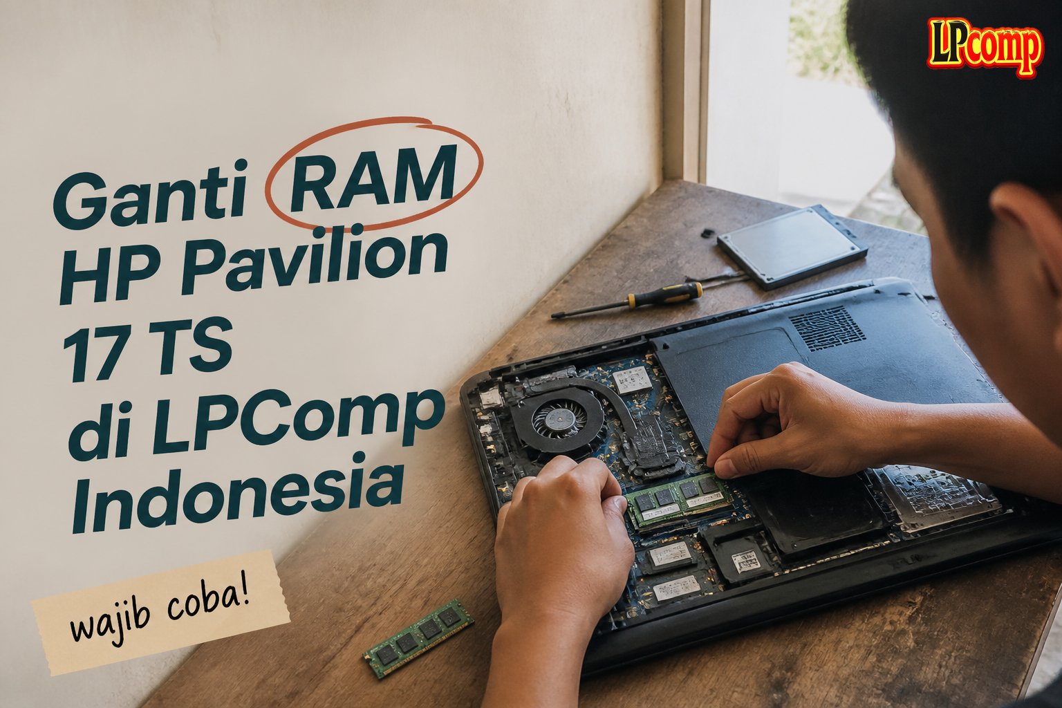 Ganti RAM HP Pavilion 17 TS di LPComp Indonesia