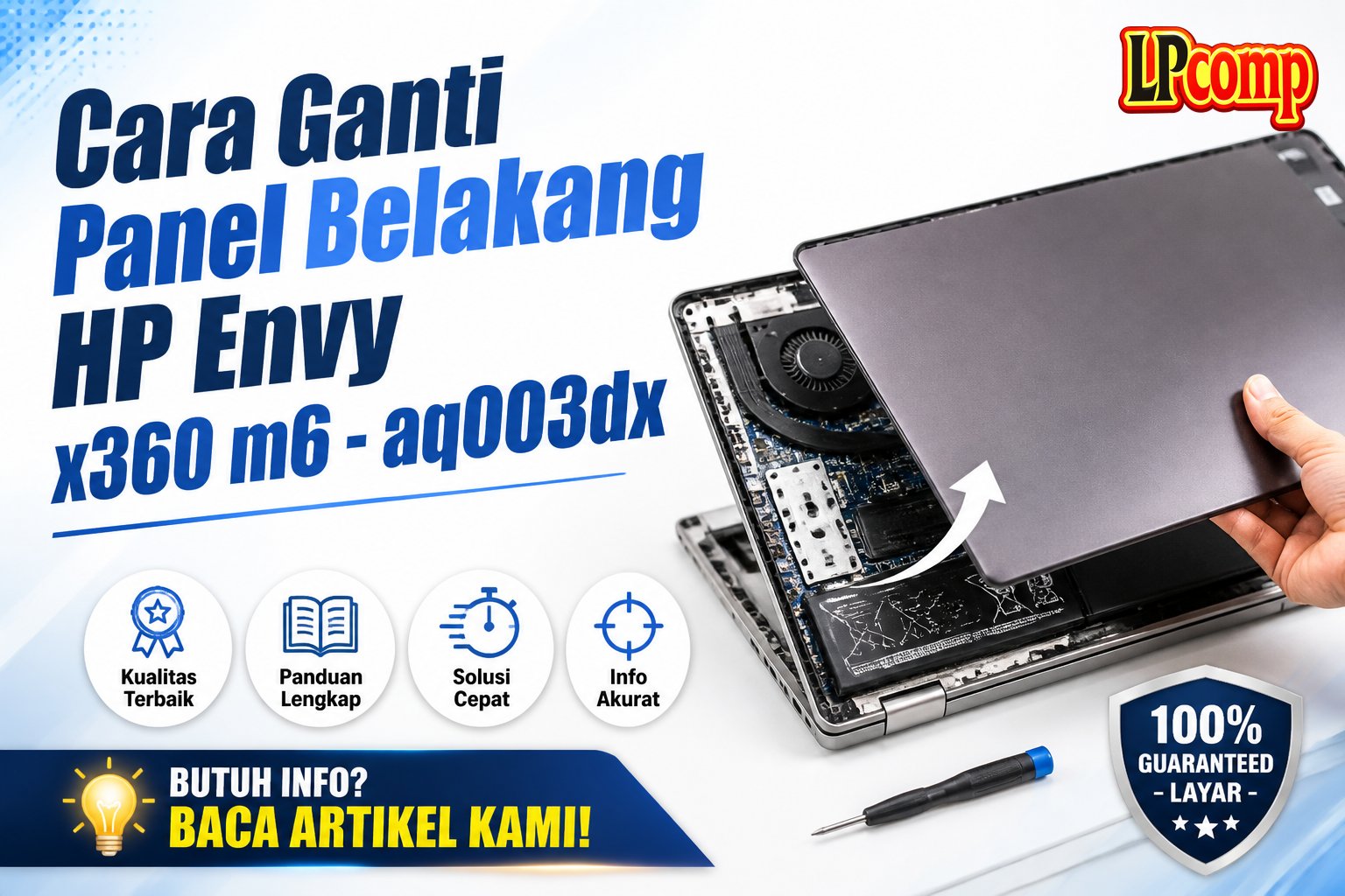 Cara Ganti Panel Belakang HP Envy x360 m6 - aq003dx