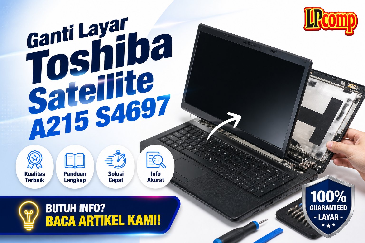 Ganti Layar Toshiba Satellite A215 S4697