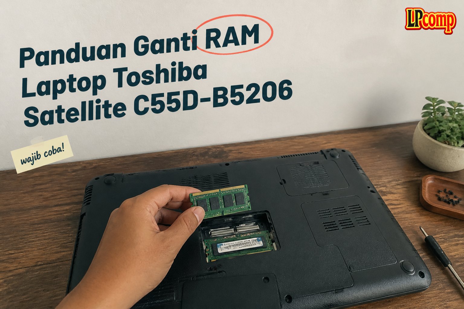Panduan Ganti RAM Laptop Toshiba Satellite C55D-B5206