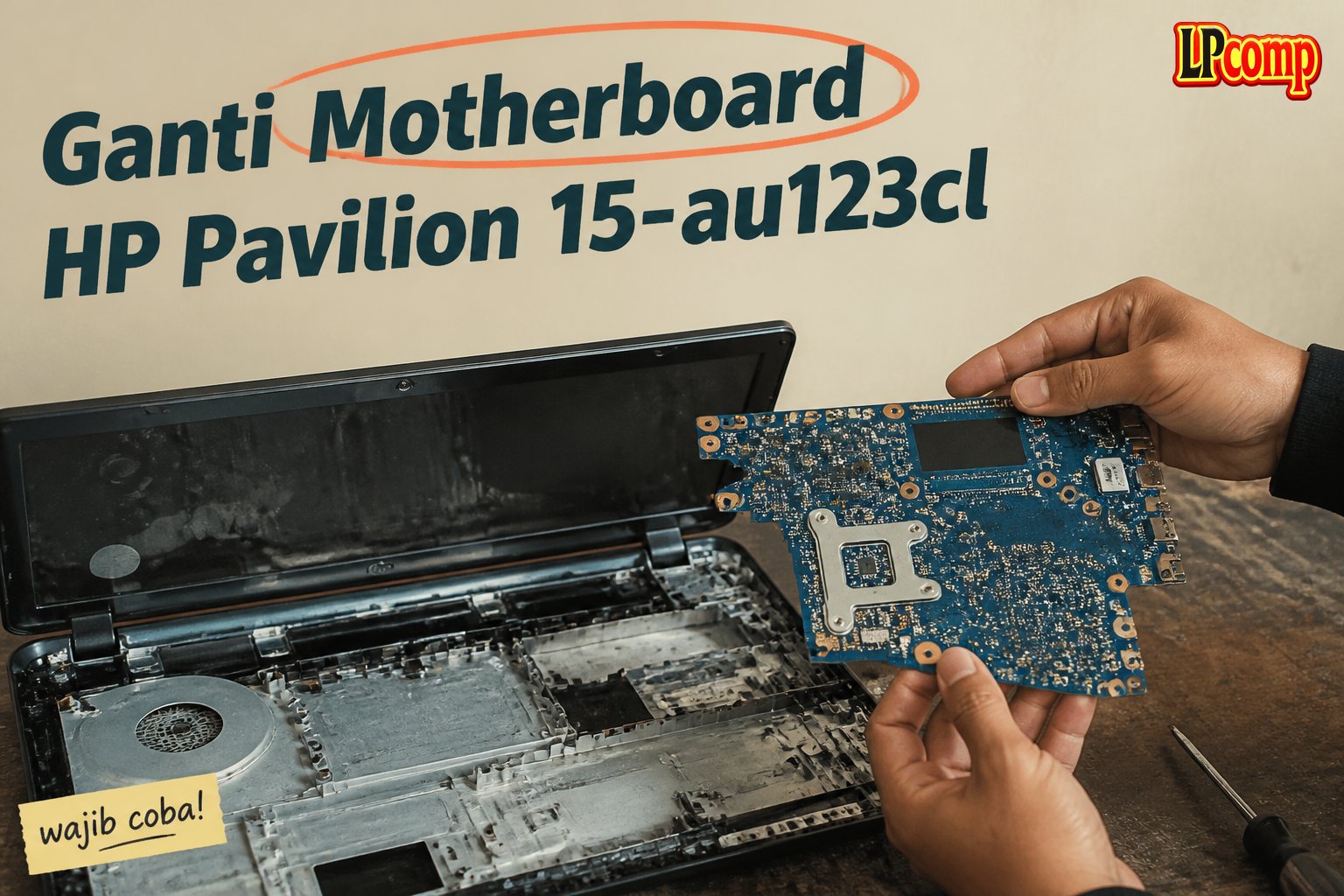 Ganti Motherboard HP Pavilion 15-au123cl