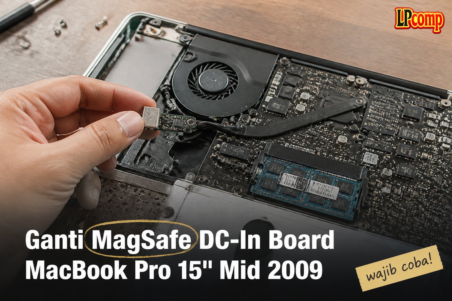 Ganti MagSafe DC-In Board MacBook Pro 15" Mid 2009