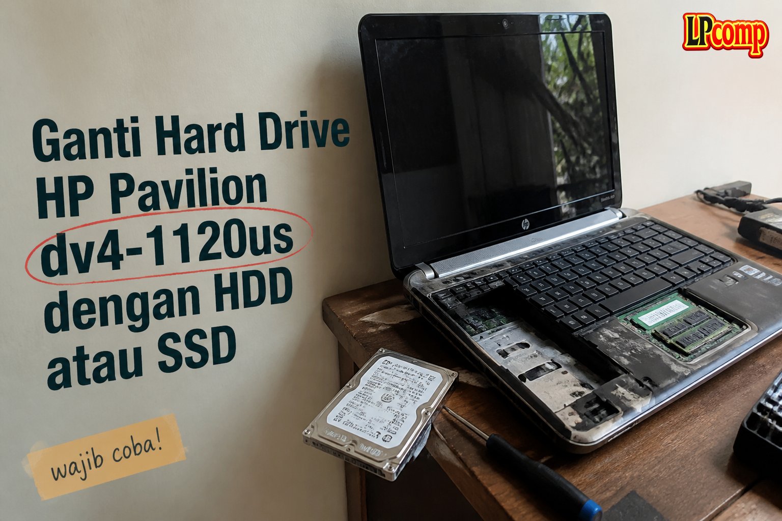 Ganti Hard Drive HP Pavilion dv4-1120us dengan HDD atau SSD