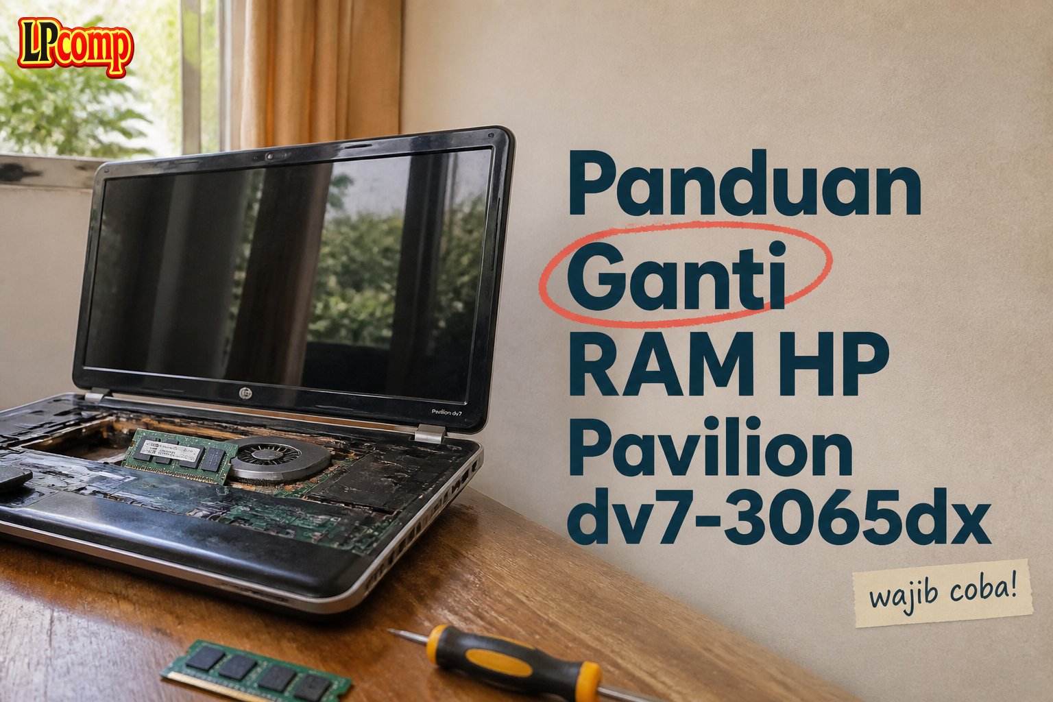 Panduan Ganti RAM HP Pavilion dv7-3065dx