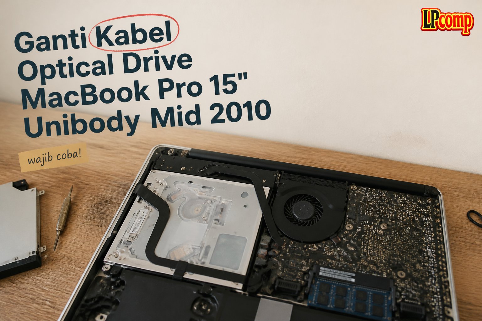Ganti Kabel Optical Drive MacBook Pro 15" Unibody Mid 2010