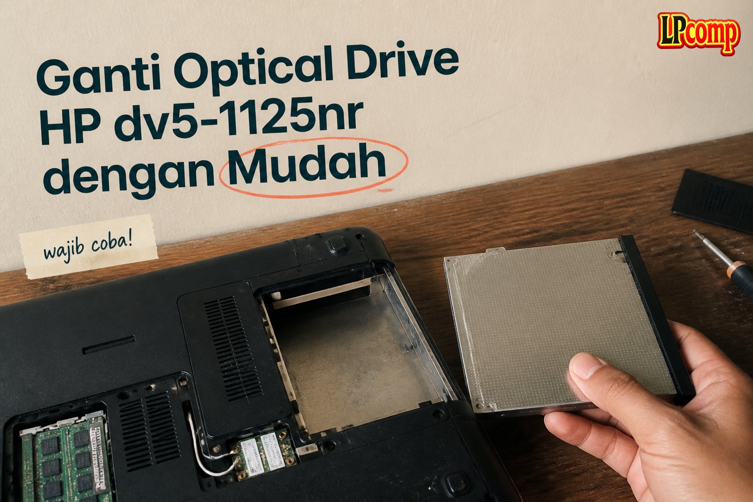 Ganti Optical Drive HP dv5-1125nr dengan Mudah