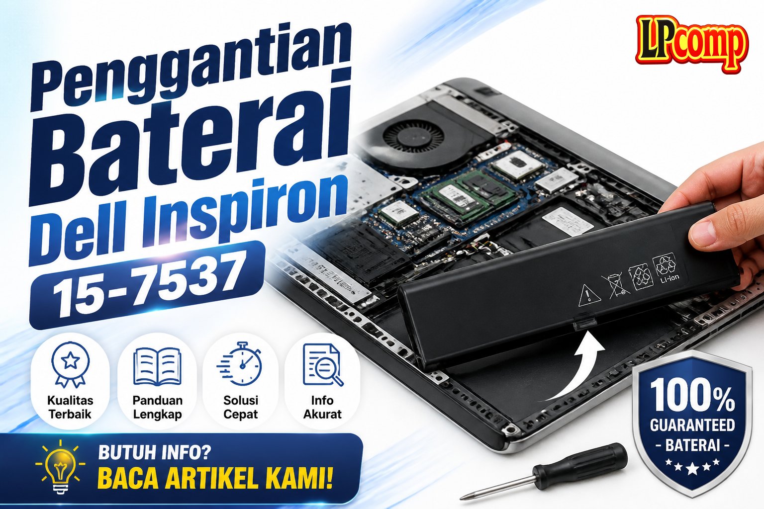 Penggantian Baterai Dell Inspiron 15-7537