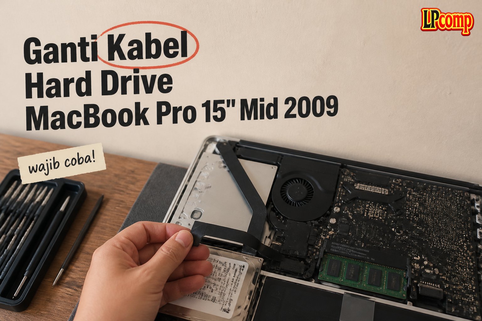 Ganti Kabel Hard Drive MacBook Pro 15" Mid 2009