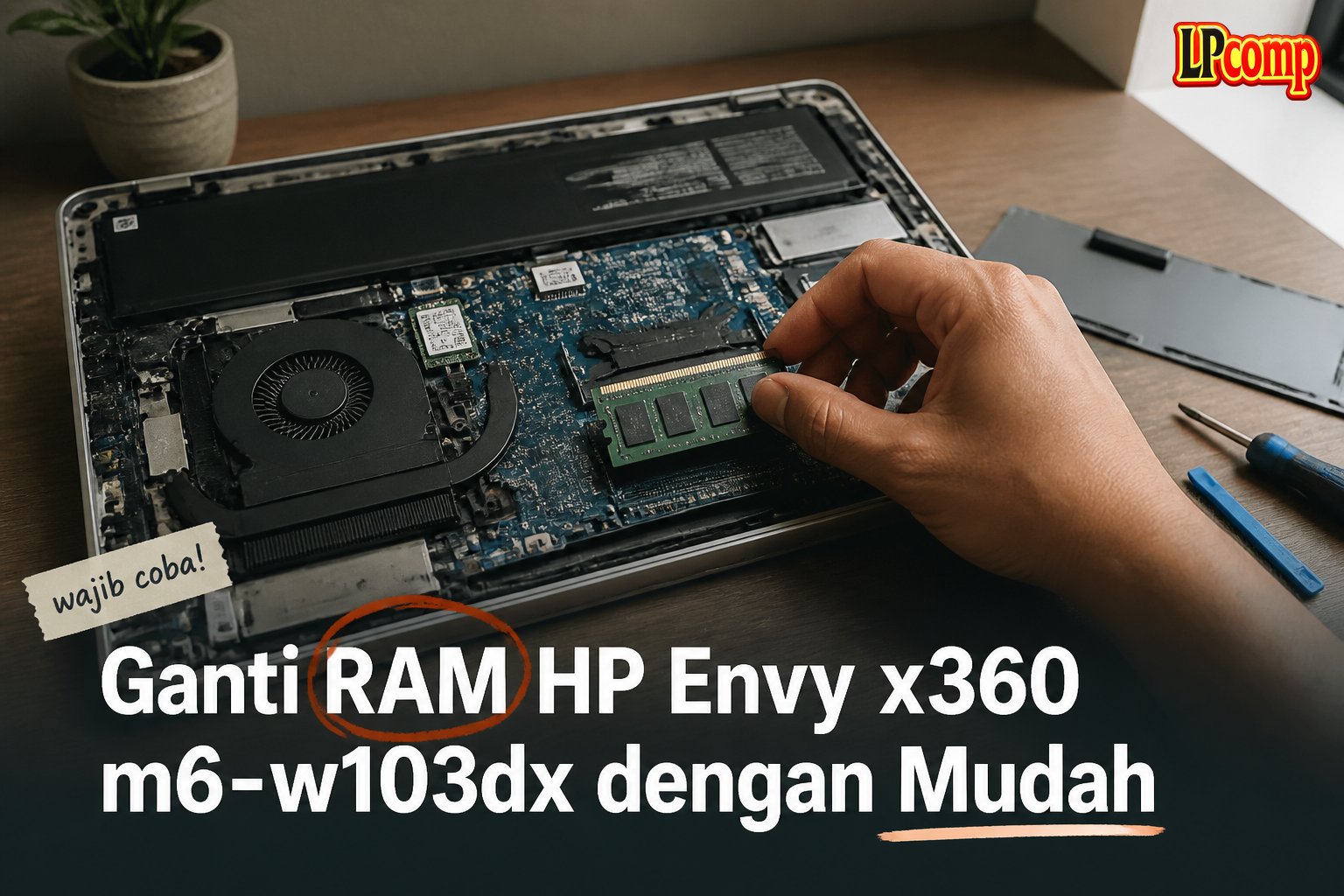 Ganti RAM HP Envy x360 m6-w103dx dengan Mudah