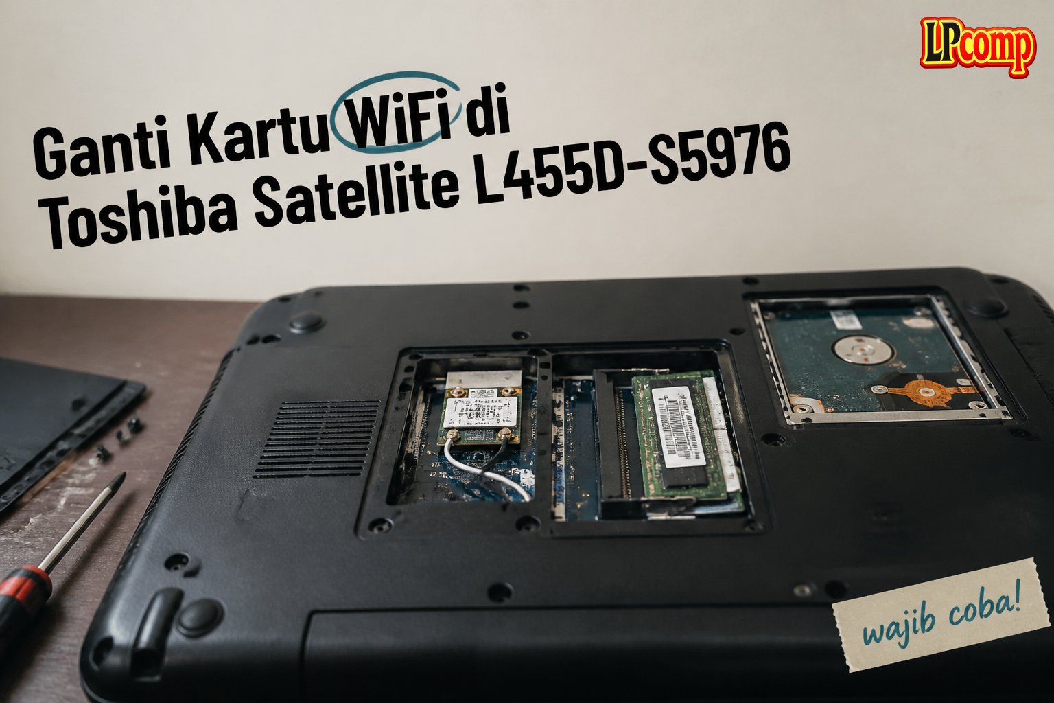 Ganti Kartu WiFi di Toshiba Satellite L455D-S5976