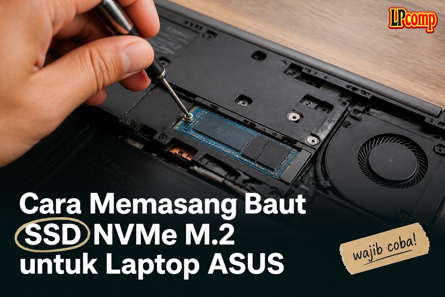 Cara Memasang Baut SSD NVMe M.2 untuk Laptop ASUS