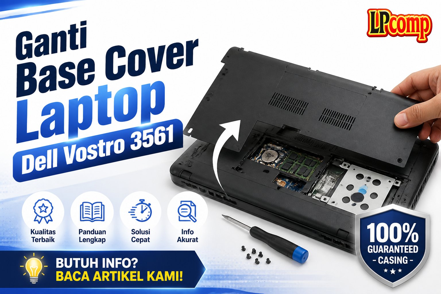 Ganti Base Cover Laptop Dell Vostro 3561