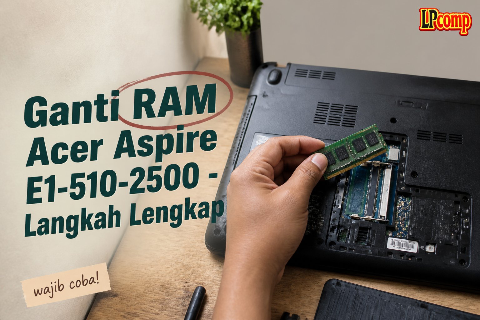Ganti RAM Acer Aspire E1-510-2500 - Langkah Lengkap