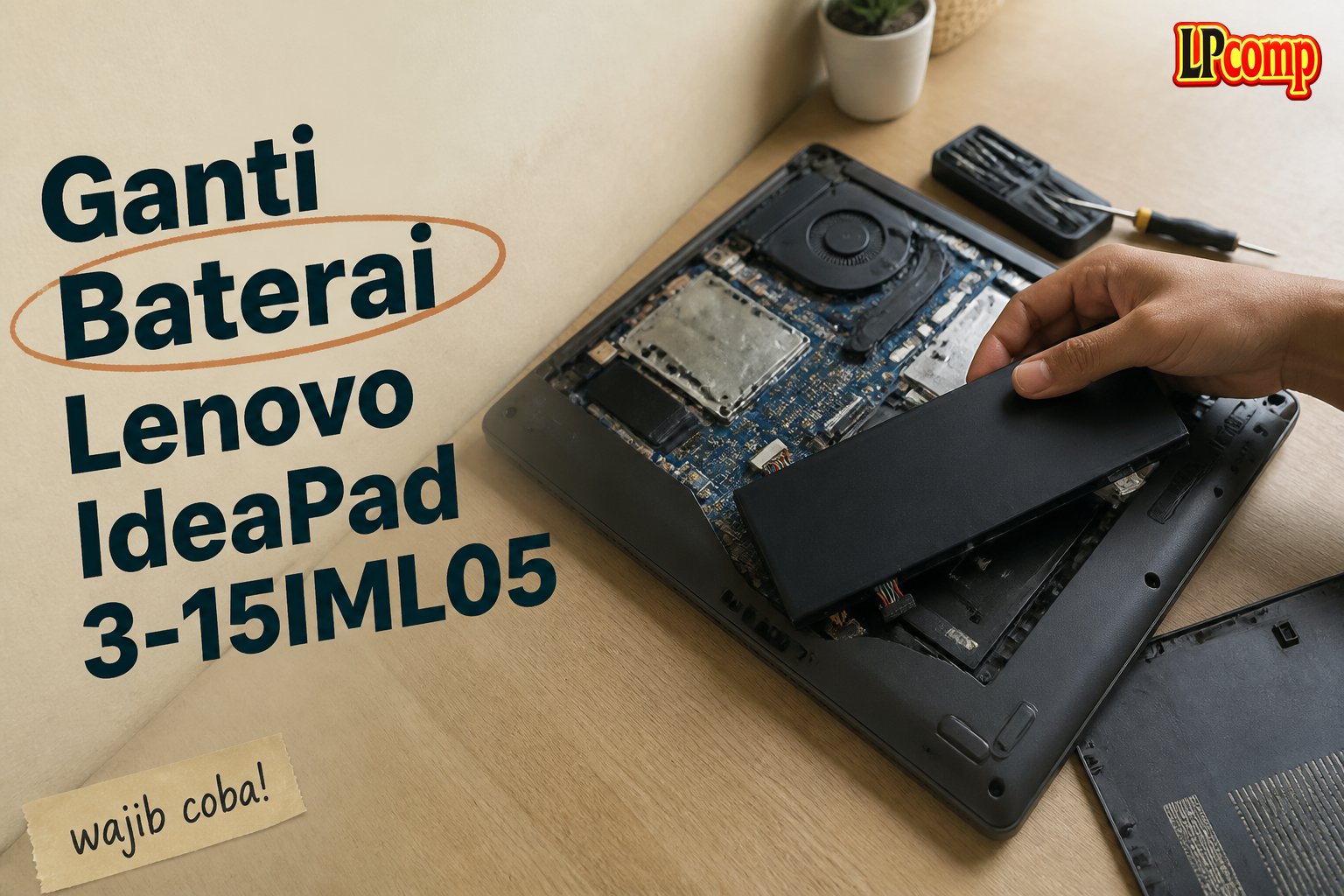 Ganti Baterai Lenovo IdeaPad 3-15IML05