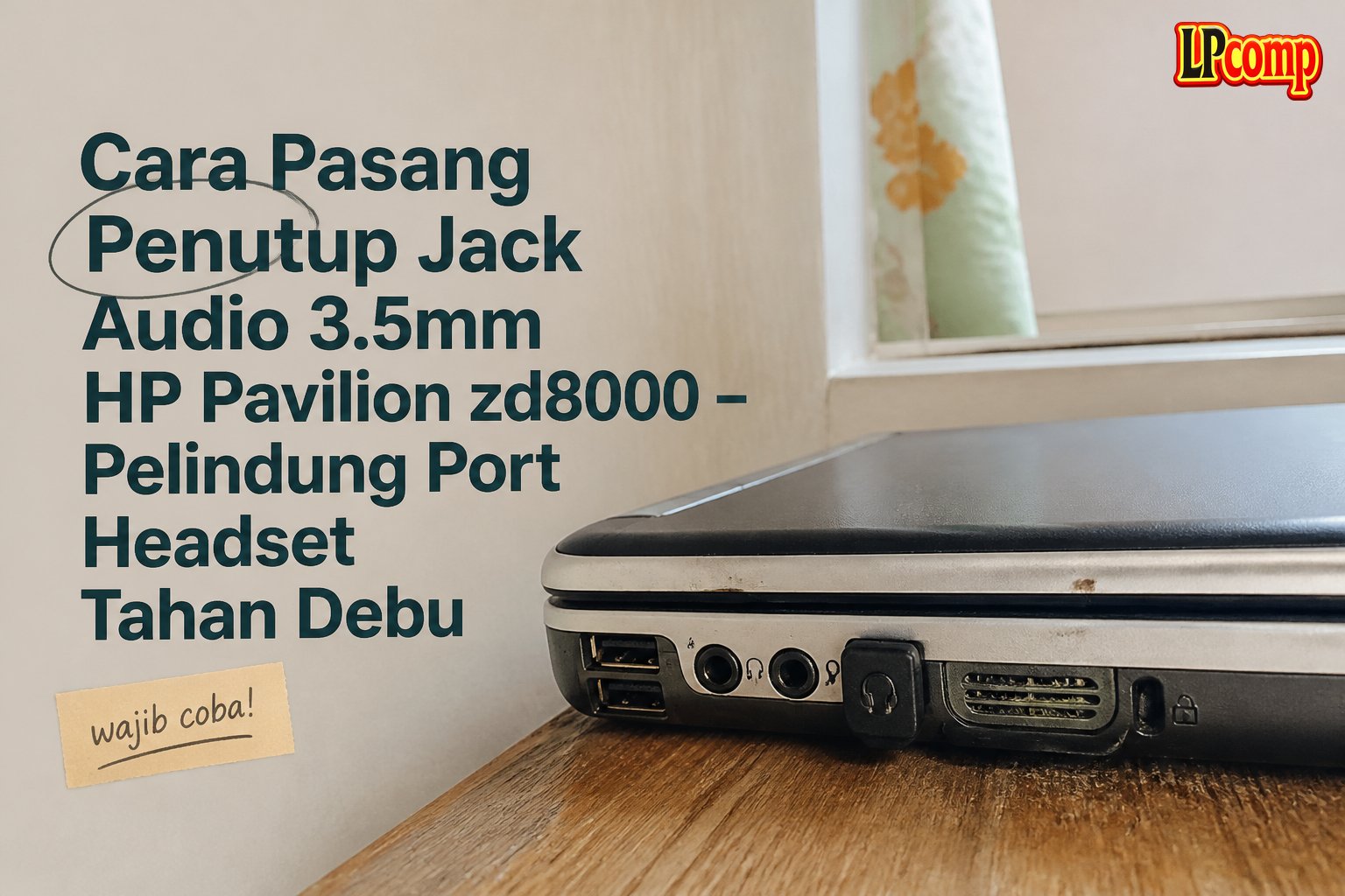 Cara Pasang Penutup Jack Audio 3.5mm HP Pavilion zd8000 – Pelindung Port Headset Tahan Debu