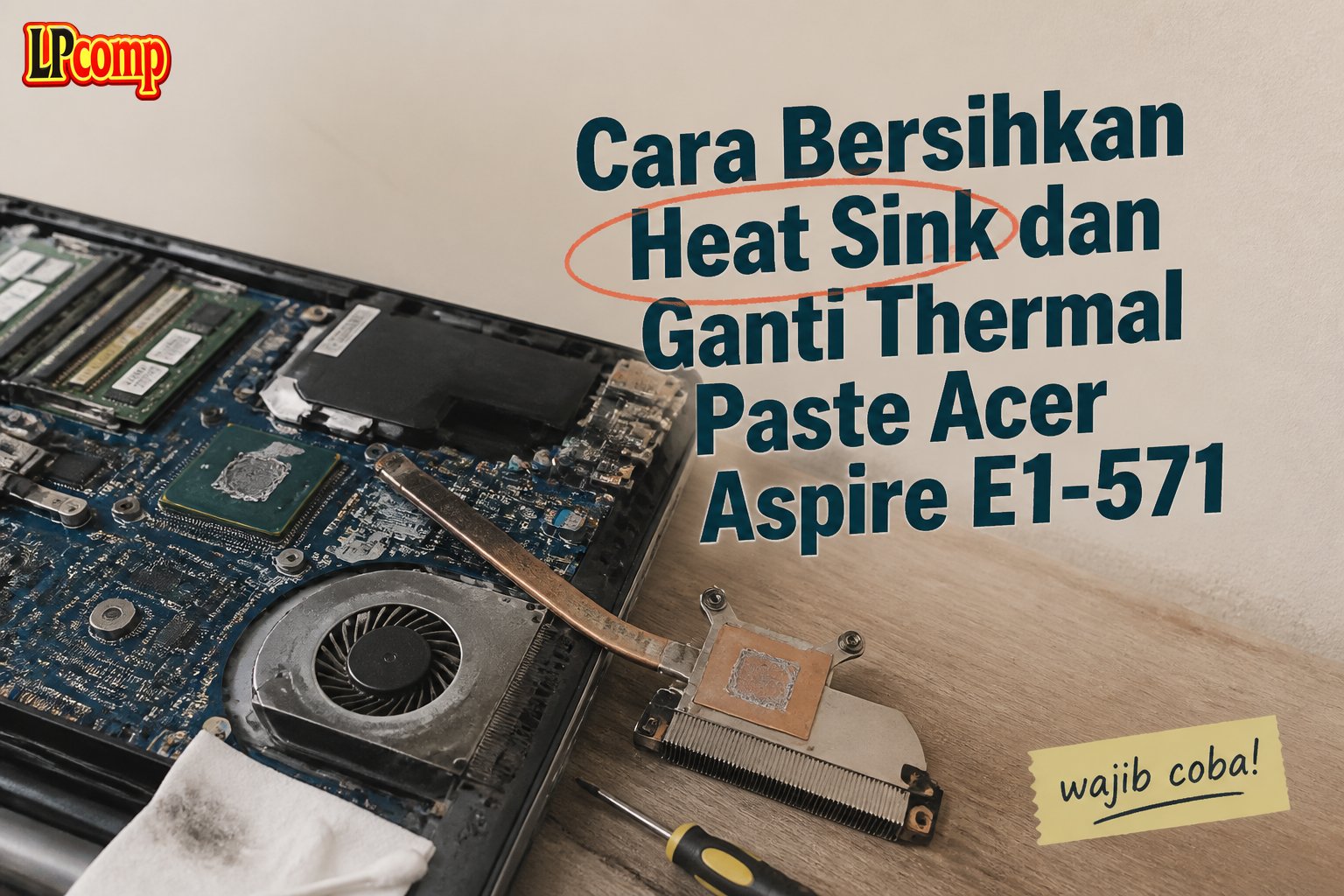 Cara Bersihkan Heat Sink dan Ganti Thermal Paste Acer Aspire E1-571