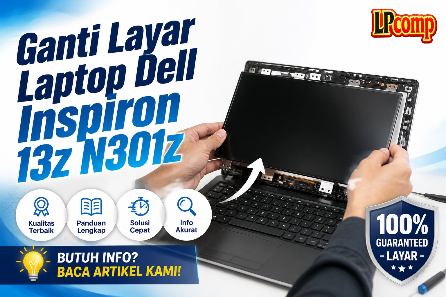 Ganti Layar Laptop Dell Inspiron 13z N301z