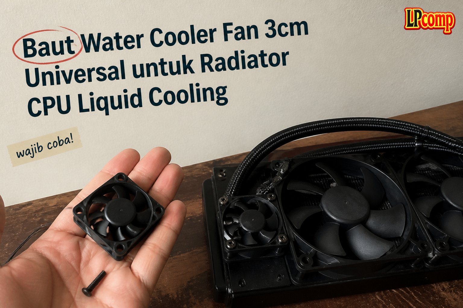 Baut Water Cooler Fan 3cm Universal untuk Radiator CPU Liquid Cooling