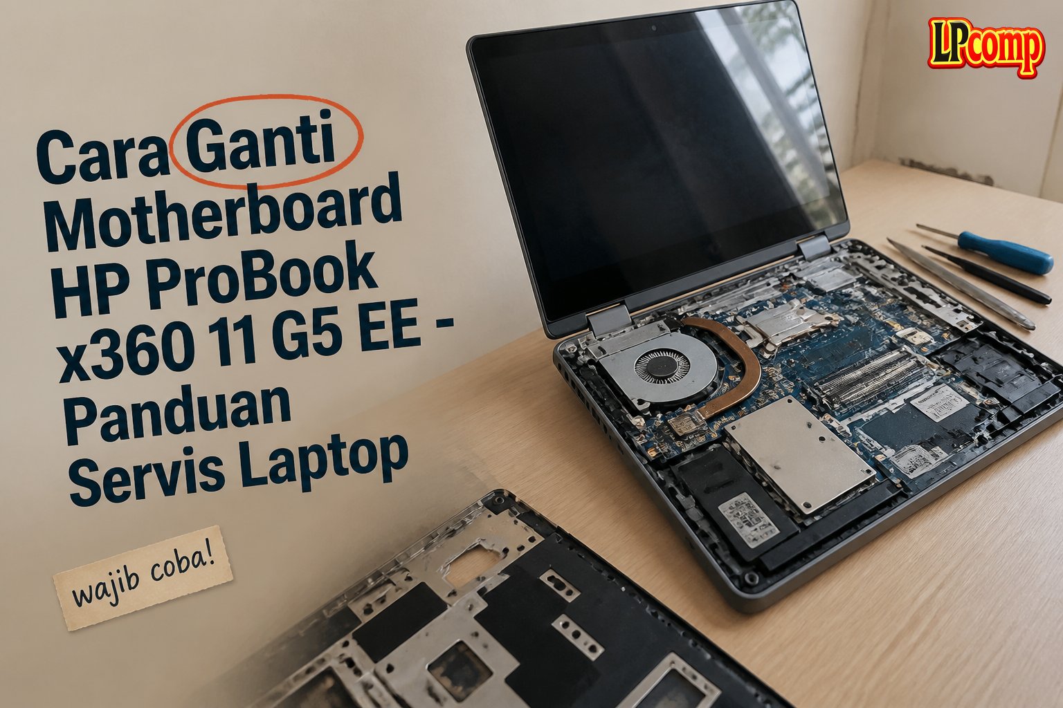 Cara Ganti Motherboard HP ProBook x360 11 G5 EE - Panduan Servis Laptop