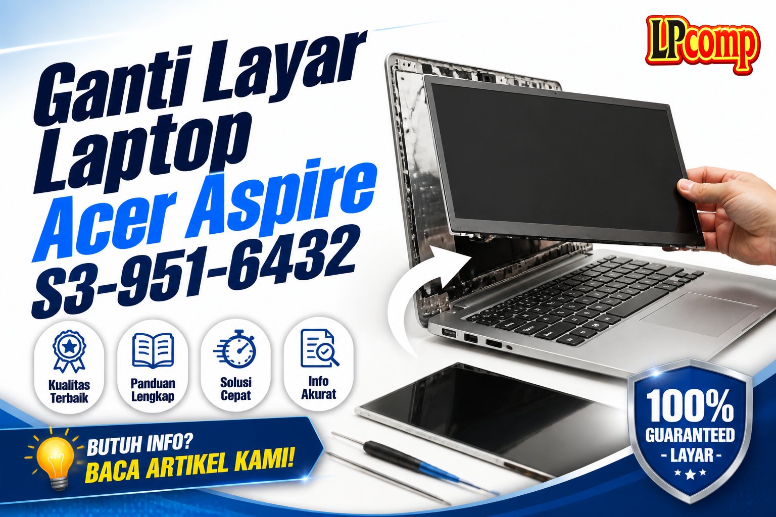 Ganti Layar Laptop Acer Aspire S3-951-6432