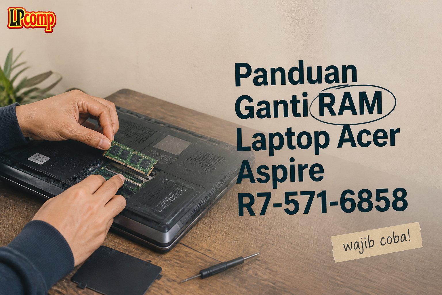 Panduan Ganti RAM Laptop Acer Aspire R7-571-6858