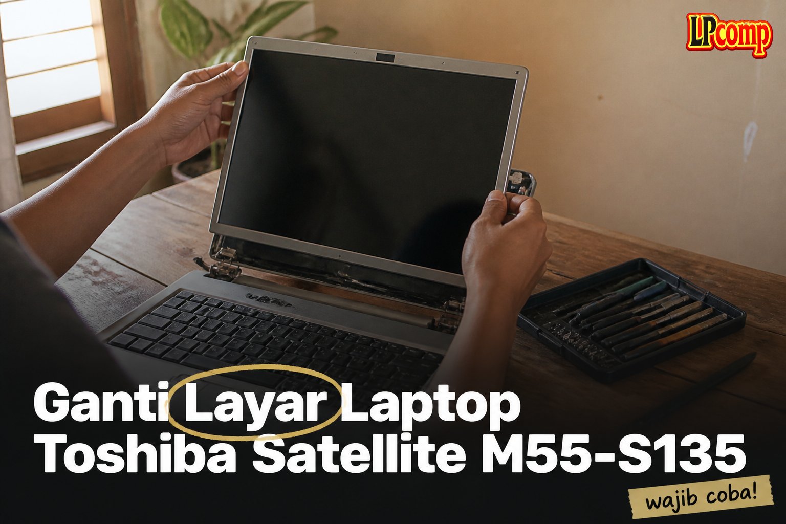 Ganti Layar Laptop Toshiba Satellite M55-S135