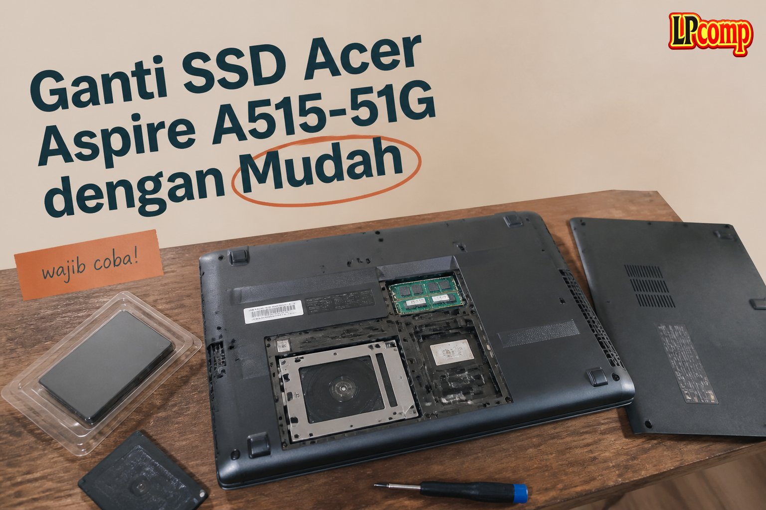 Ganti SSD Acer Aspire A515-51G dengan Mudah