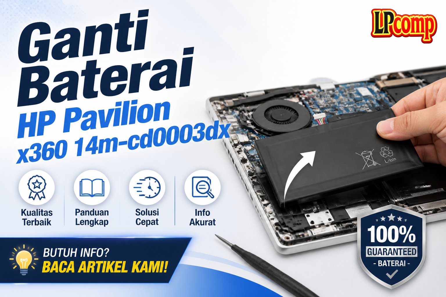 Ganti Baterai HP Pavilion x360 14m-cd0003dx