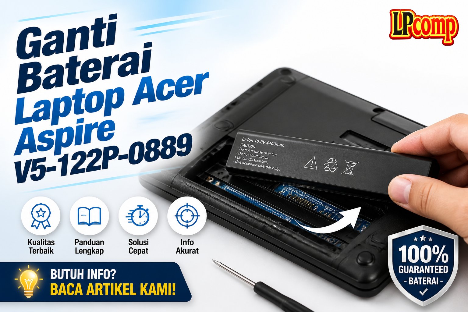 Ganti Baterai Laptop Acer Aspire V5-122P-0889