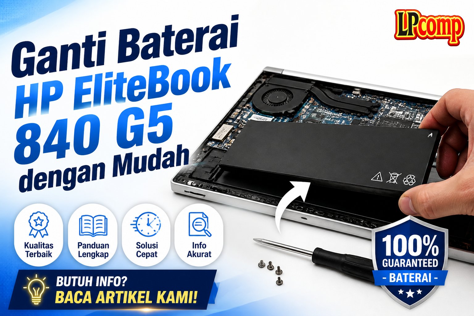 Ganti Baterai HP EliteBook 840 G5 dengan Mudah