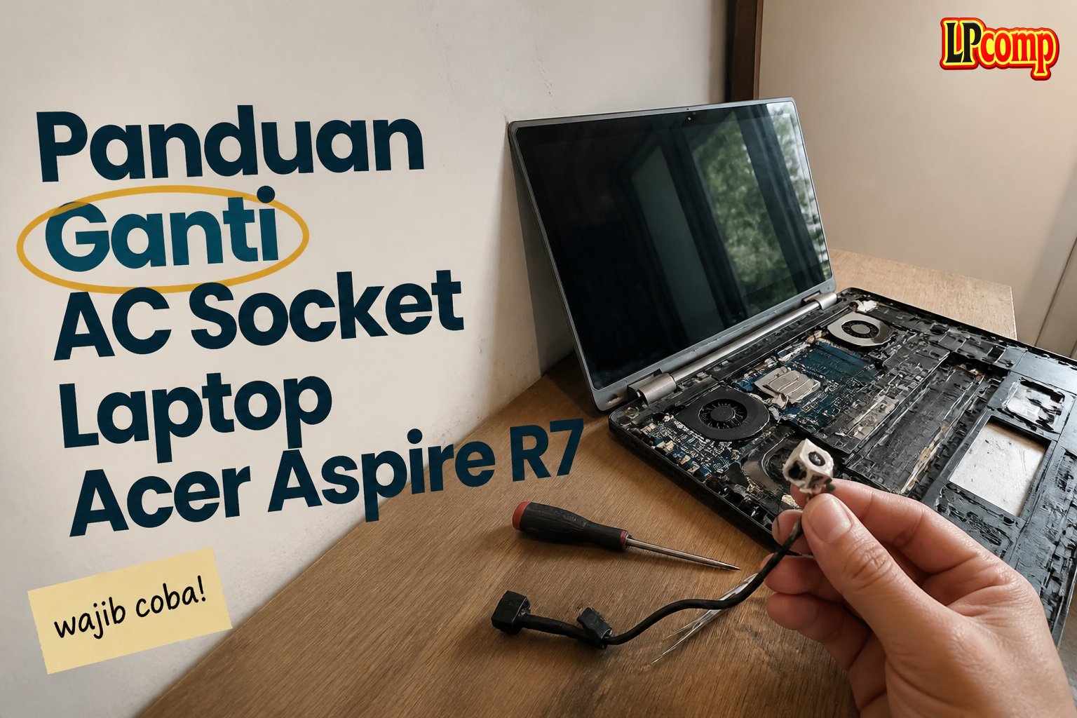 Panduan Ganti AC Socket Laptop Acer Aspire R7