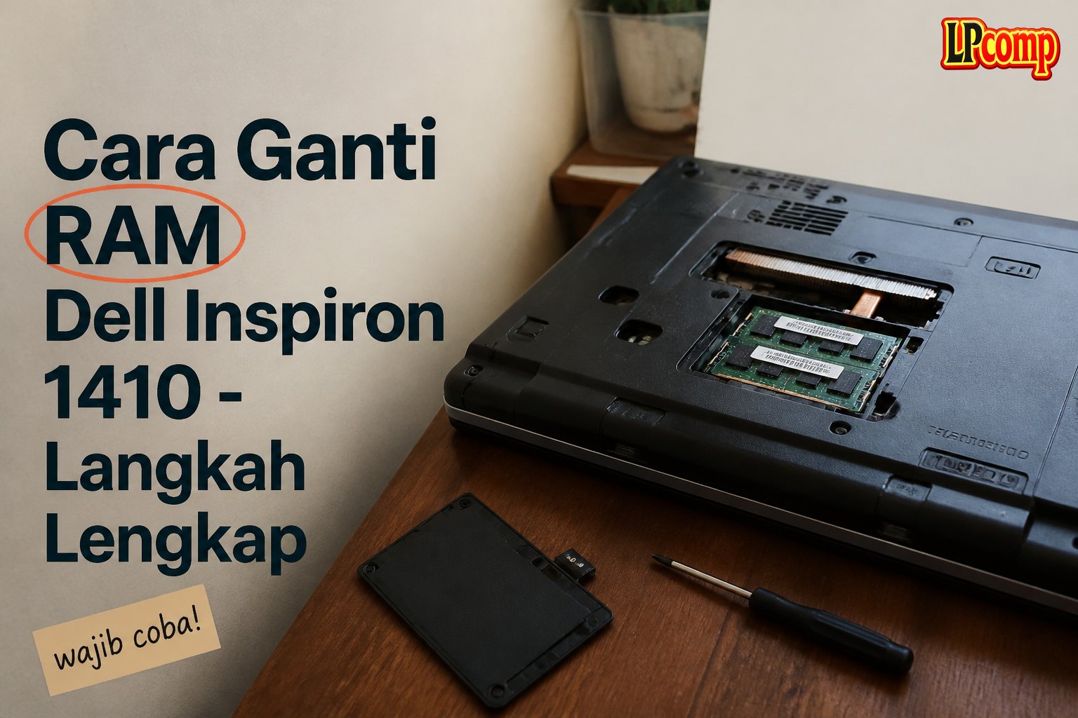 Cara Ganti RAM Dell Inspiron 1410 - Langkah Lengkap