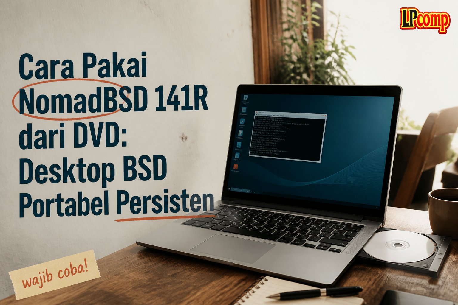 Cara Pakai NomadBSD 141R dari DVD: Desktop BSD Portabel Persisten